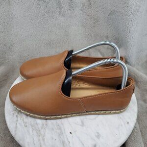 Charix Shoes Womens EU38 US 8 Camel Brown Leather Slip On Loafers